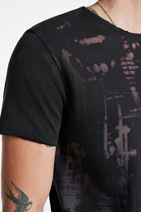 SS RAW EDGE TEE - CITY LIGHTS CHARCOAL 3