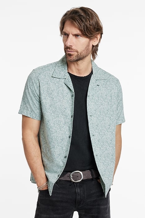 DANNY JUNGLE PRINT SHIRT STEEL BLUE 1