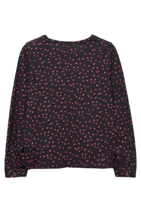 ANA SMOCK SHOULDER TOP BLACK PRINT 5