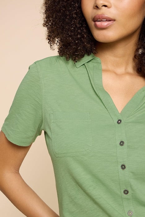 PENNY POCKET JERSEY SHIRT MID GREEN 6