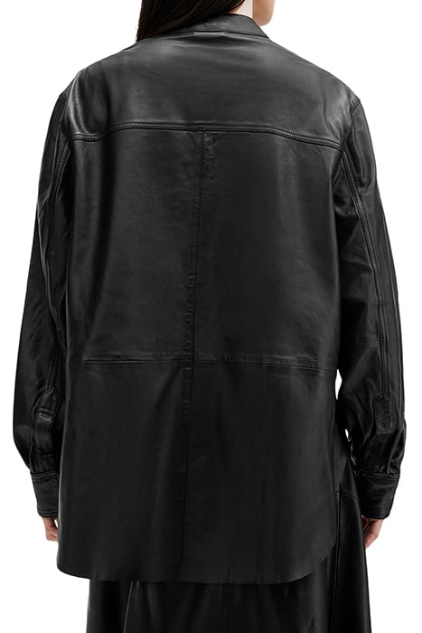 SARA LEATHER SHIRT BLACK 2