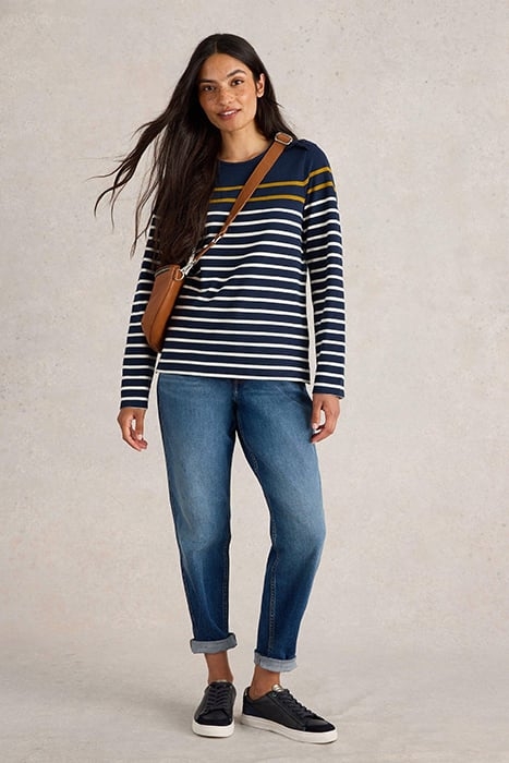 WHITNEY STRIPE LS TOP NAVY MULTI 1