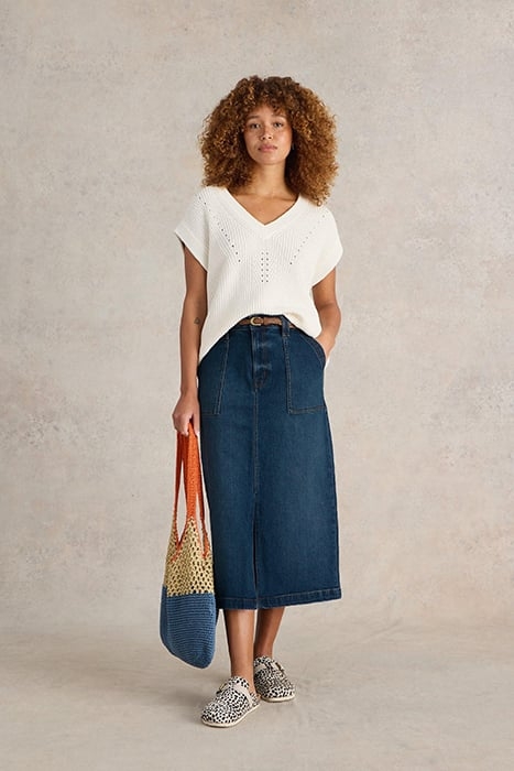MAREN DENIM MIDI SKIRT MID DENIM 3