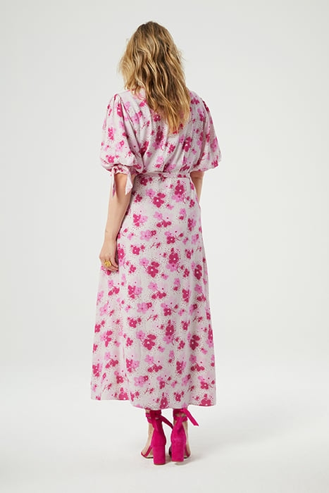 HANNAH DRESS HOT PINK/CREAM WHITE 2