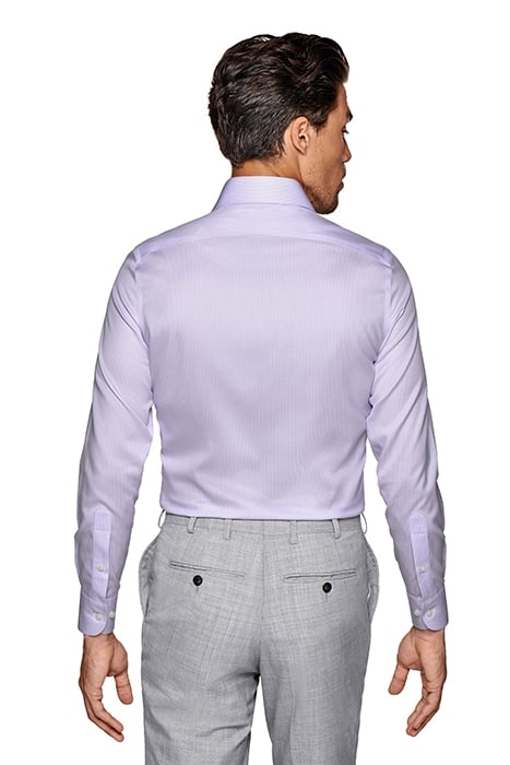 PURPLE STRIPED TWILL SLIM FIT SHIRT 2