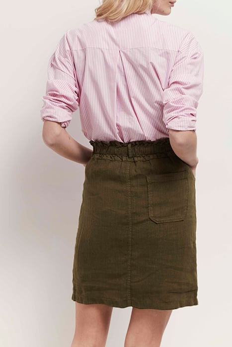 JETTY - BUTTONED KHAKI LINEN SKIRT 2