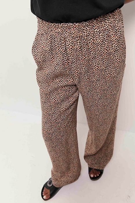 PRIMA - FLUID SAND TROUSERS WITH MINI GIRAFFE PRINT 4