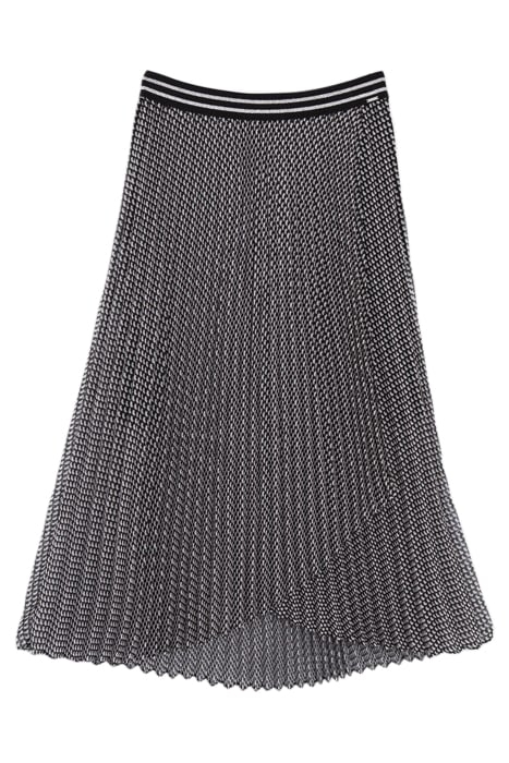 BLACK PLEATED MIDI SKIRT WITH TIE PRINT 4