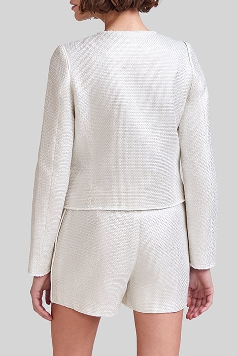 SILVER COATED COTTON KNIT TWEED-STYLE JACKET 2