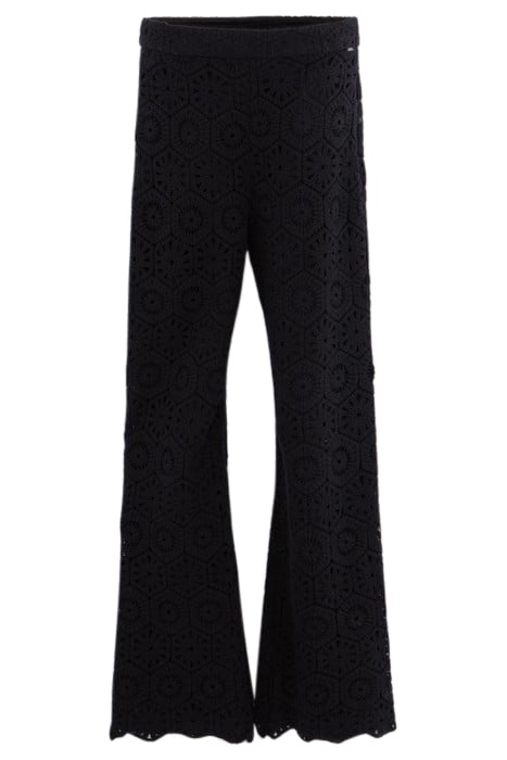 BLACK CROCHET WIDE-LEG TROUSERS 3