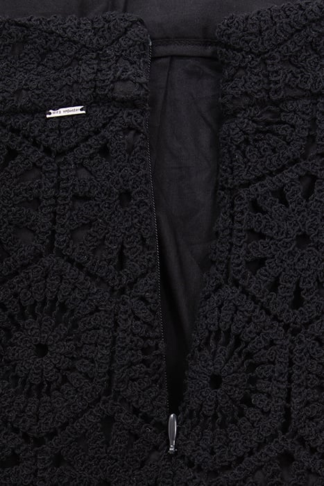 BLACK CROCHET WIDE-LEG TROUSERS 6