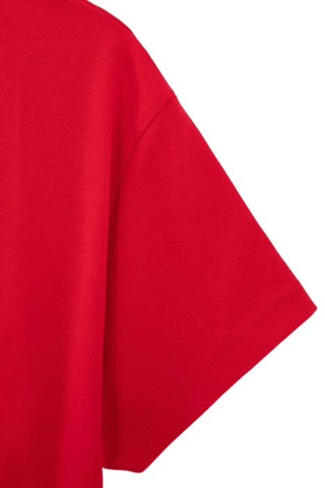 RED KNOTTED ORGANIC COTTON T-SHIRT 3