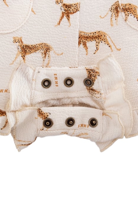BABY GIRLS’ ECRU ORGANIC COTTON PLAYSUIT, LITTLE PANTHERS 6