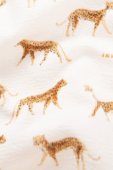 BABY GIRLS’ ECRU ORGANIC COTTON PLAYSUIT, LITTLE PANTHERS 7