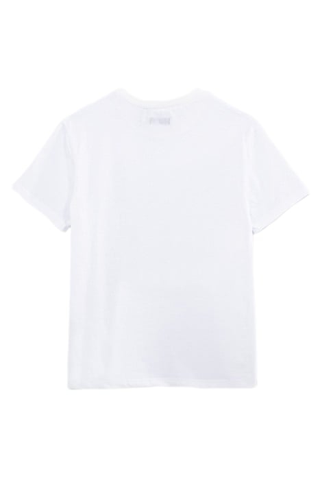 BOYS’ WHITE ORGANIC COTTON T-SHIRT, FLOCKED TENNIS RACKET 2