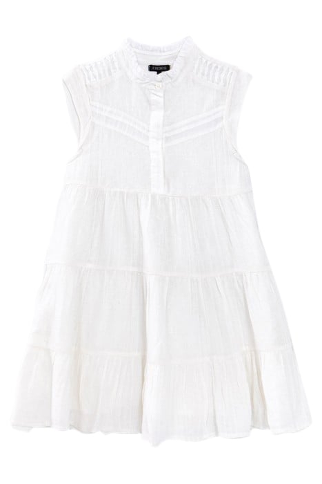 GIRLS’ WHITE DECORATIVE JACQUARD DRESS 1
