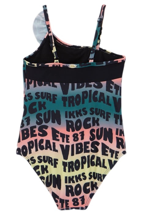 GIRLS’ BLACK SWIMSUIT WITH LETTER PRINT 2