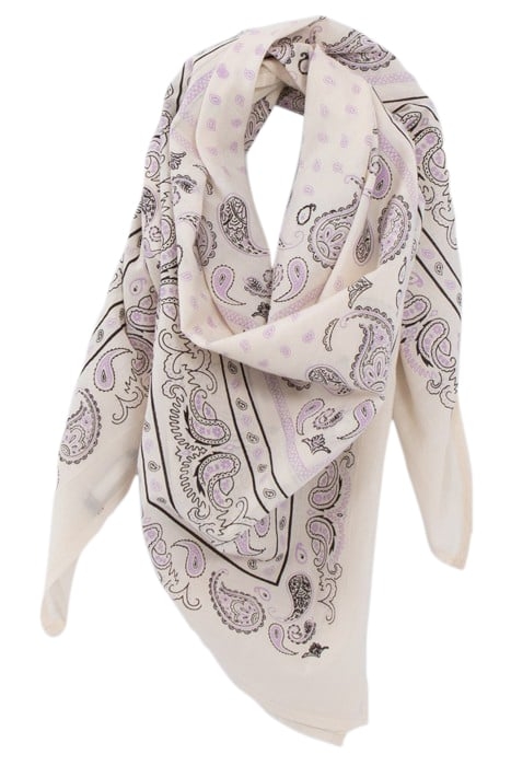 GIRLS’ ECRU SQUARE SCARF WITH PAISLEY PRINT 3