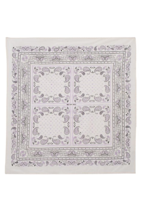 GIRLS’ ECRU SQUARE SCARF WITH PAISLEY PRINT 2