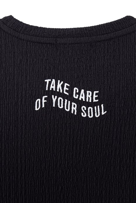 GIRLS' BLACK CHECKERBOARD ELASTICATED CROPPED T-SHIRT 4