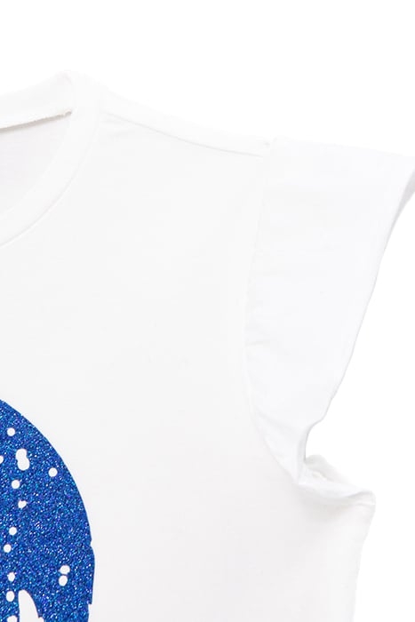 GIRLS’ WHITE T-SHIRT WITH GLITTERY BLUE SMILEYWORLD PRINT 4