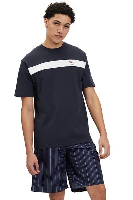 SHORT SLEEVES T-SHIRT WITH CONTRAST DETAIL NAVY / WHITE 1