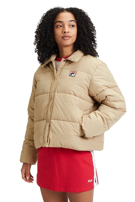 LEILA PUFFER COACH JACKET CORNSTALK 1