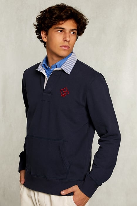 RUGBY SWEATER APPLIED POCKET NAVY BLUE 4