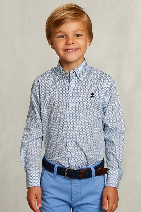 CUSTOM FIT FANTASY SHIRT BLUE/GREEN MULTI 1