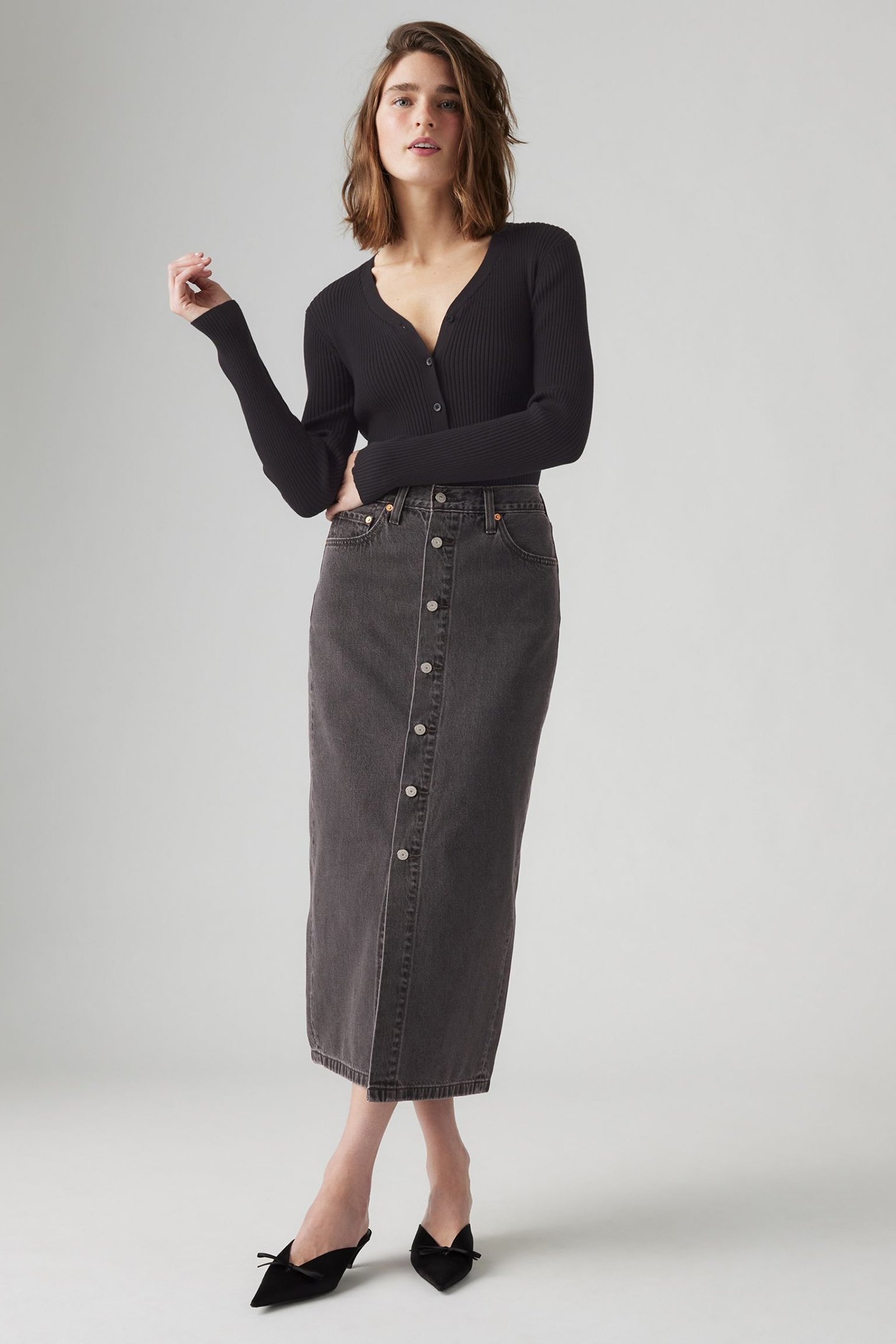 BUTTON MIDI SKIRT 2