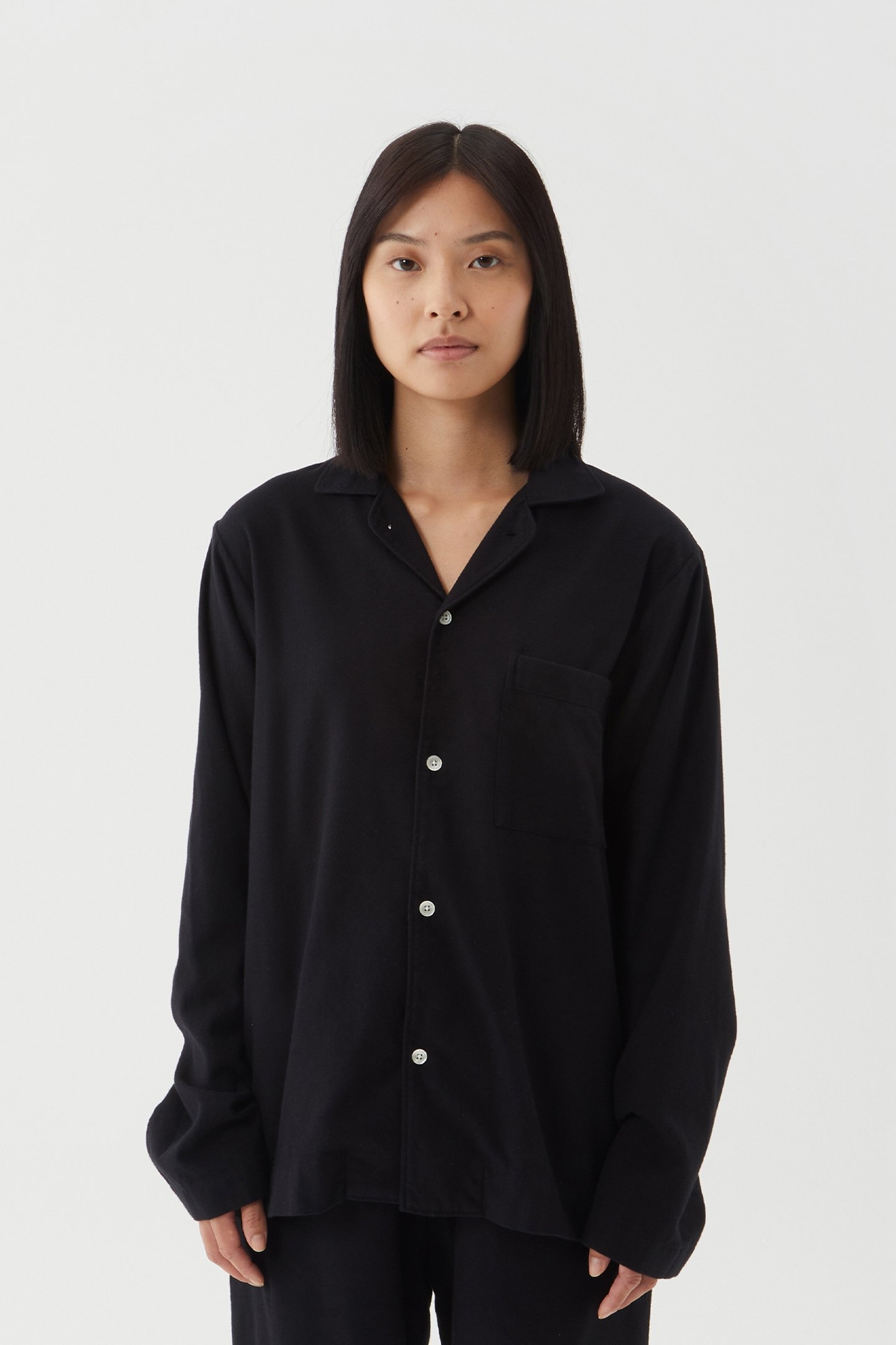 UNISEX FLANNEL, PYJAMAS SHIRT LUCID BLACK 1