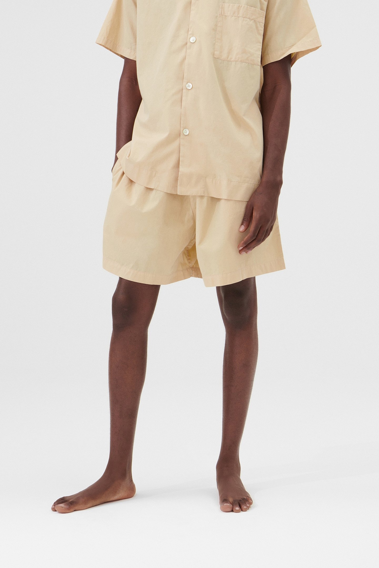 UNISEX POPLIN, PYJAMAS SHORTS KHAKI 1