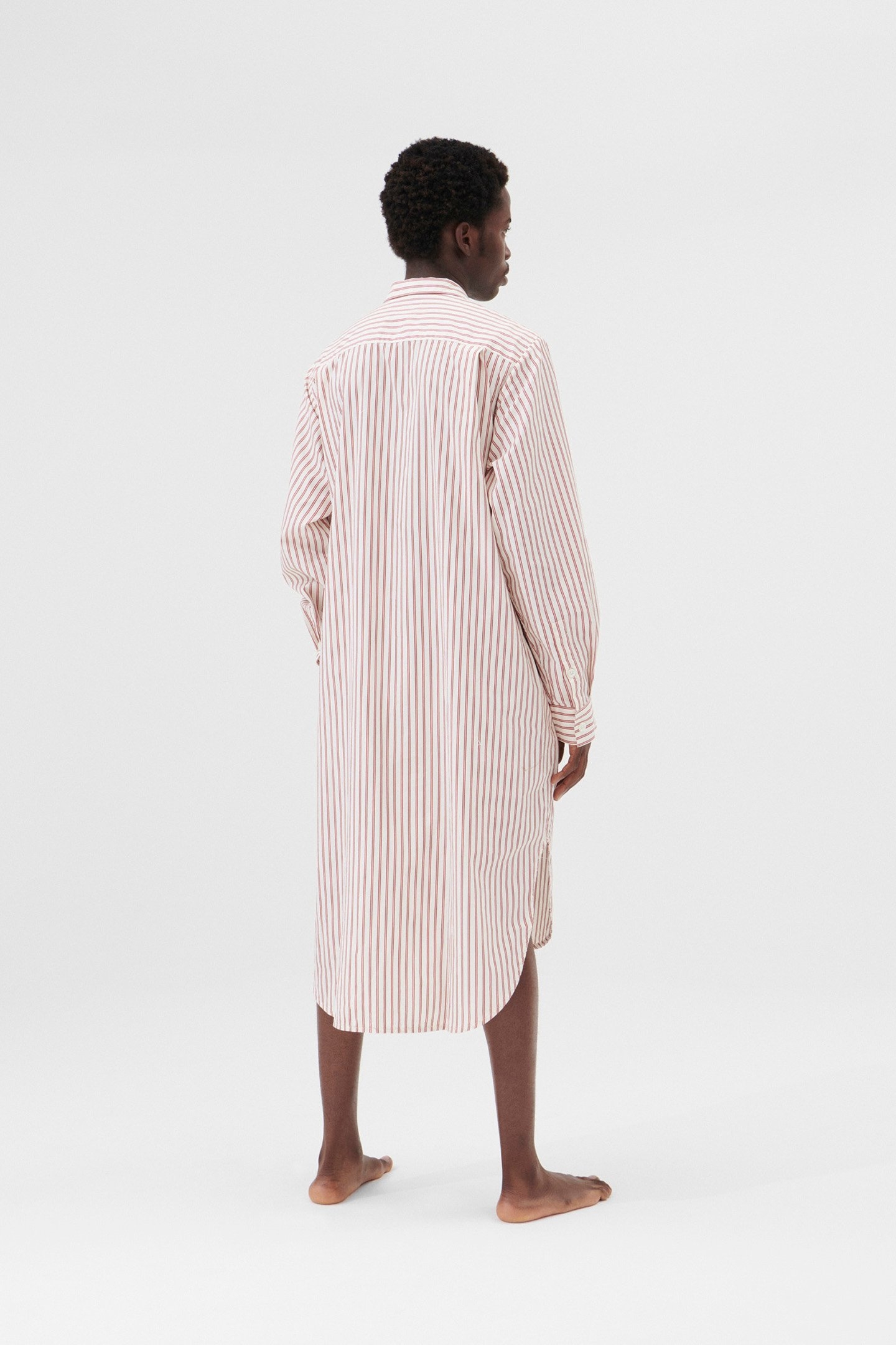 UNISEX POPLIN, NIGHT SHIRT POLKA STRIPES 1