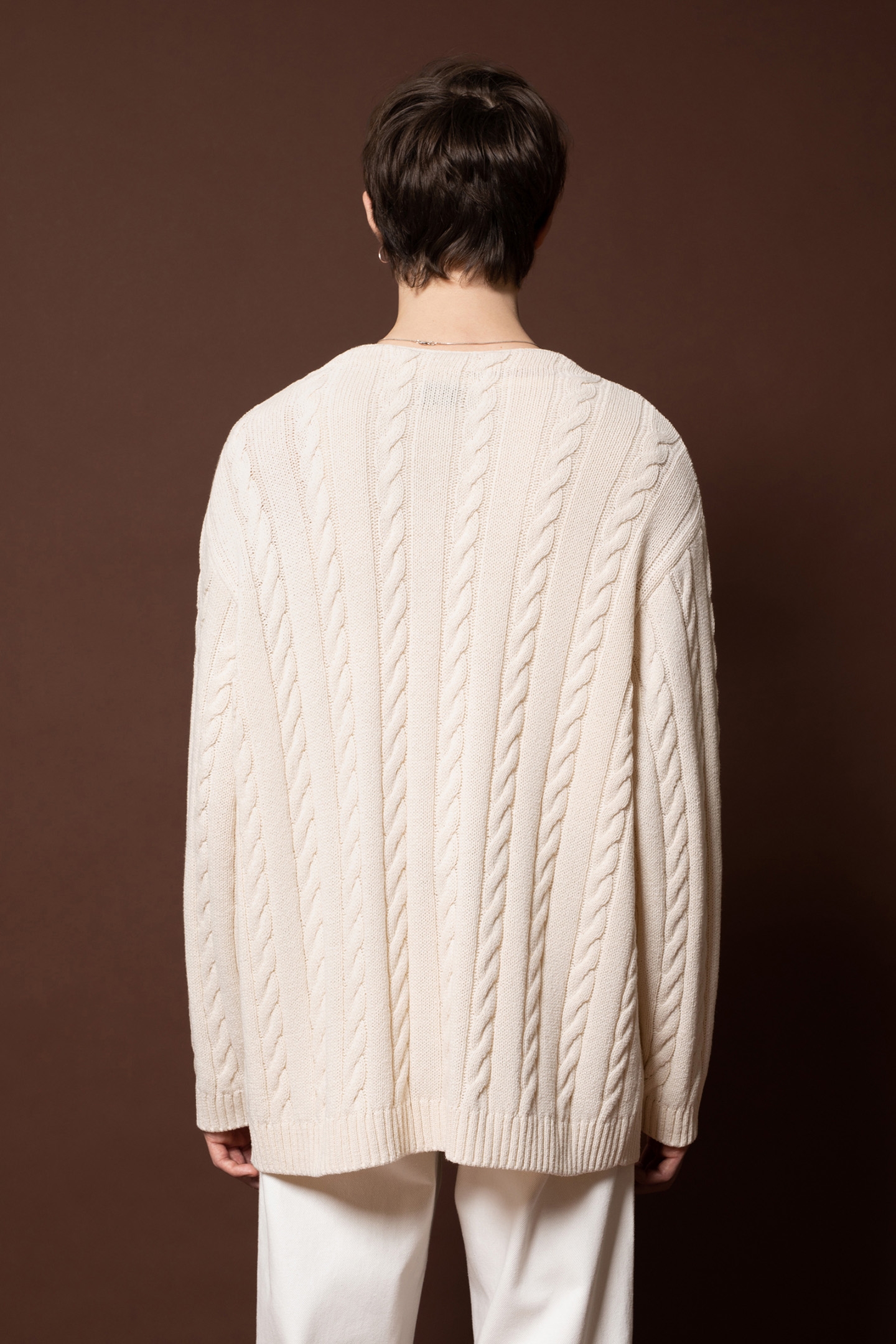 CABLE KNIT CARDIGAN REBIRTH OFFWHITE 3