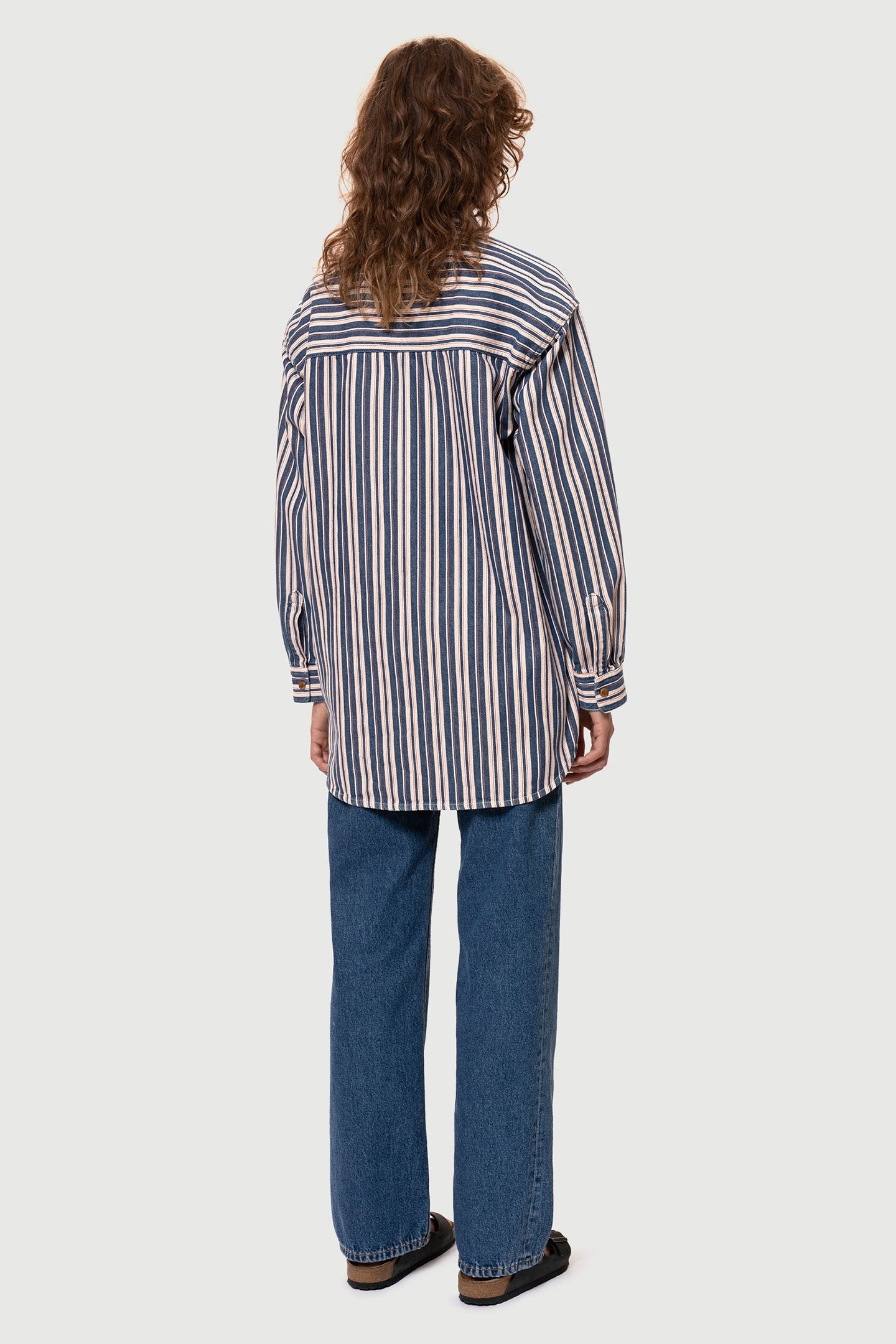 MINA DENIM SHIRT STRIPE RED 2