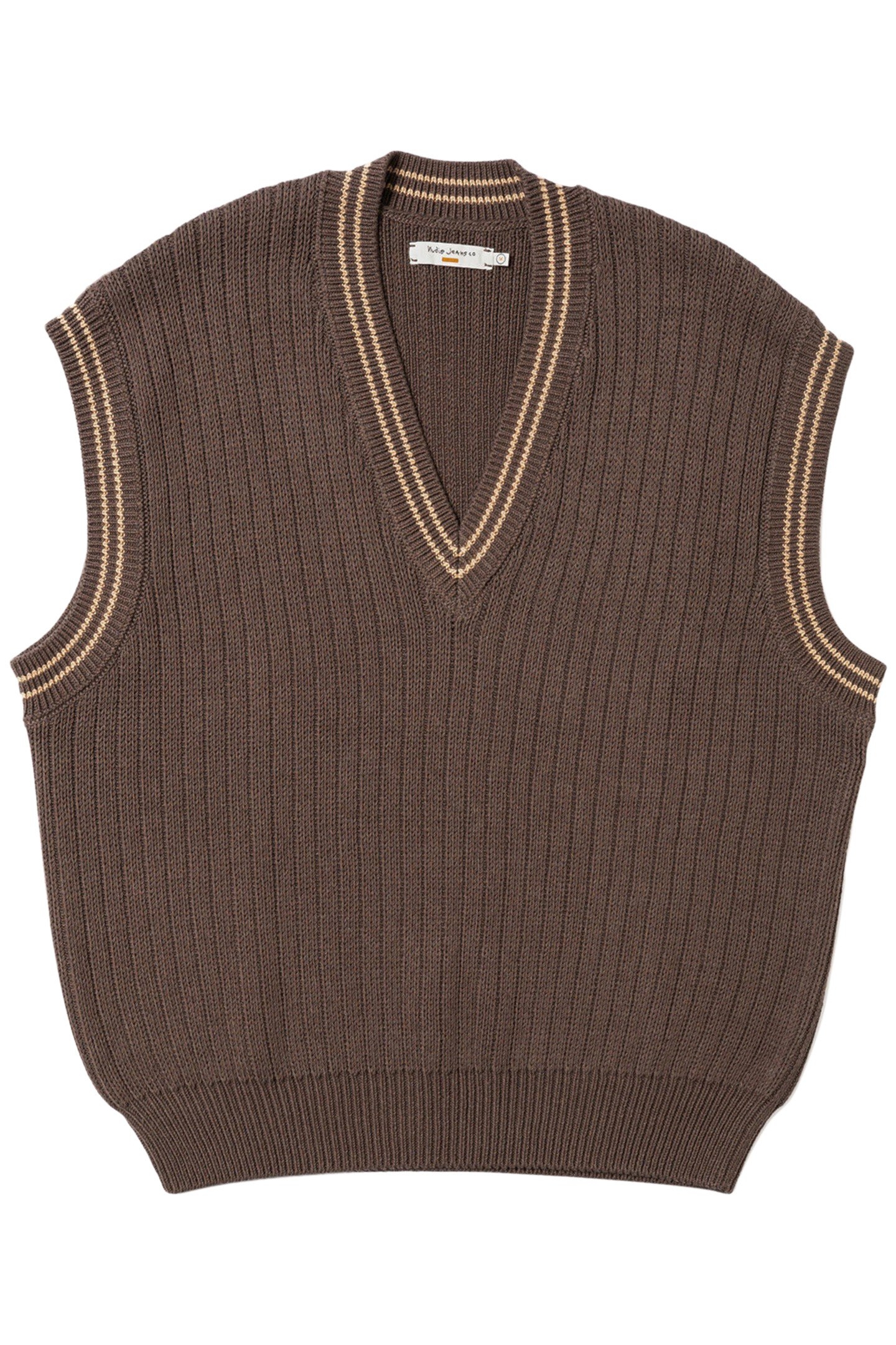 SVERRE KNITTED VEST BROWNMELANGE 3
