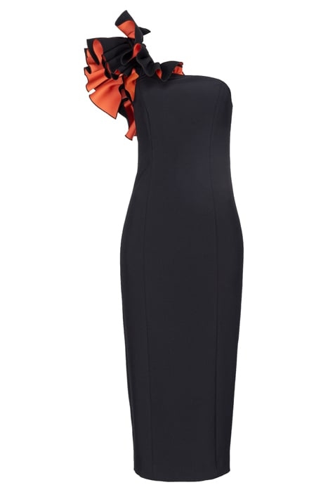 CUVETTE DRESS BLACK/ORANGE 3