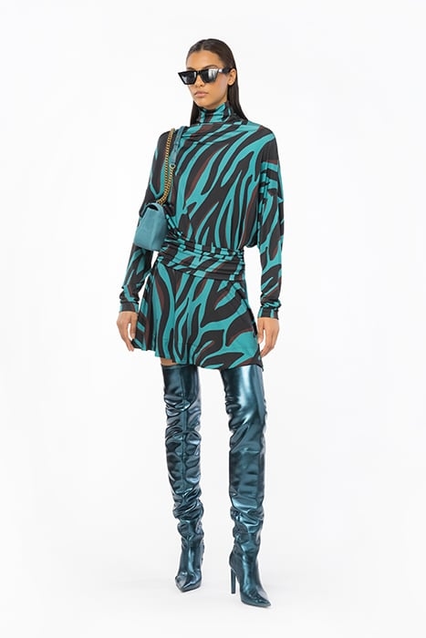 ATOM DRESS GREEN/BLACK/BURGUNDY 5