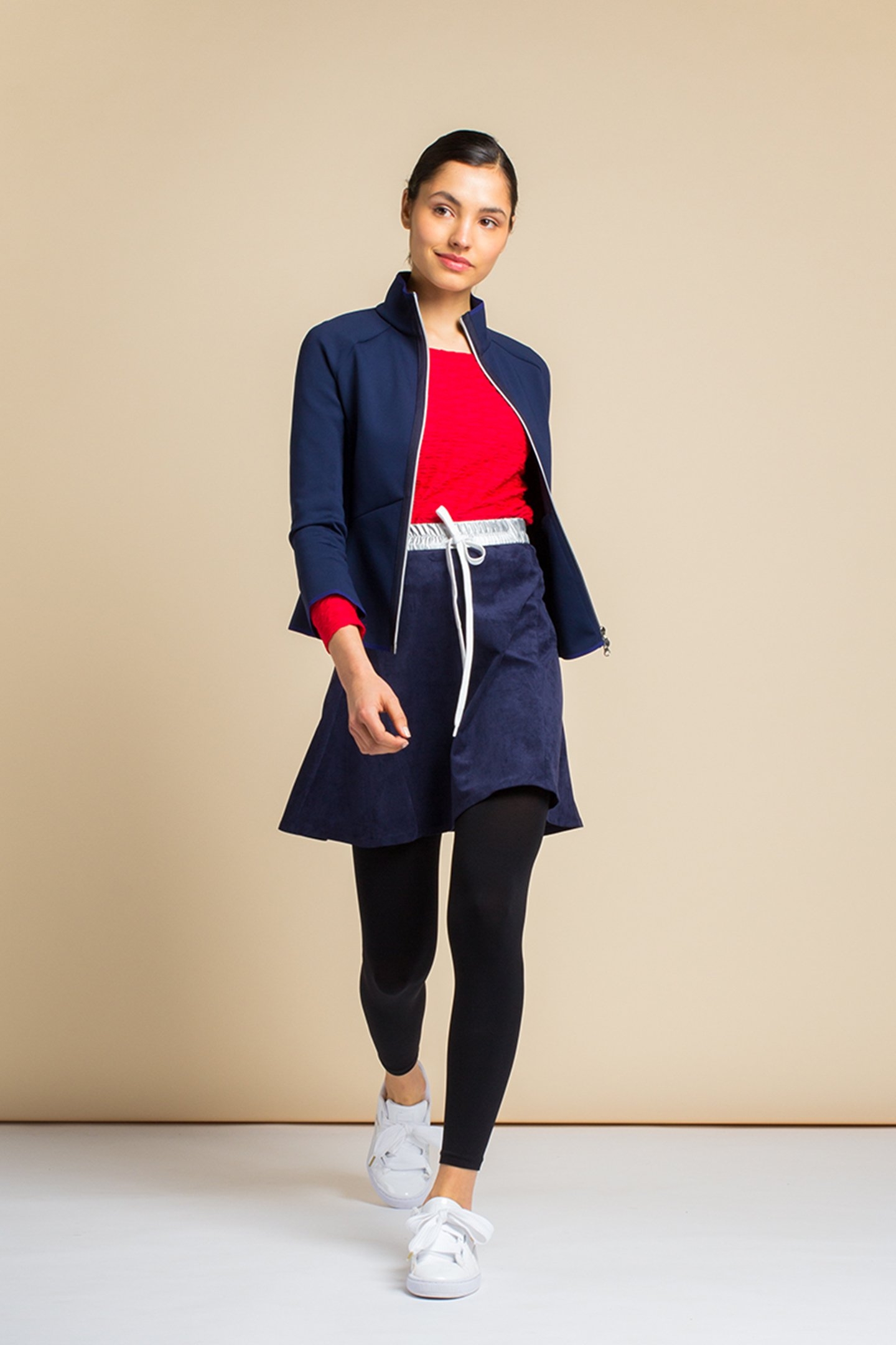 SKIRT SILVER SUEDE INDIGO BLUE 4