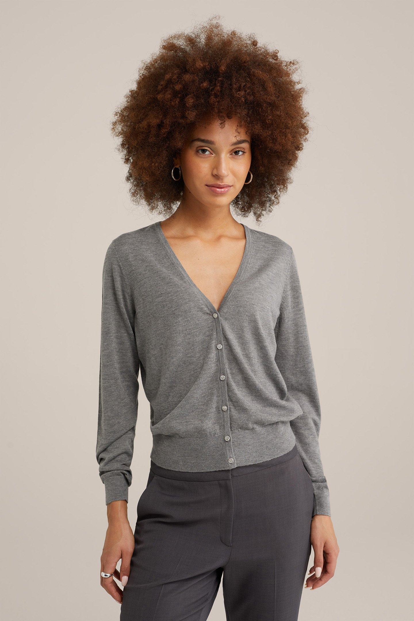 KNITTED CARDIGAN LIGHT GREY 1