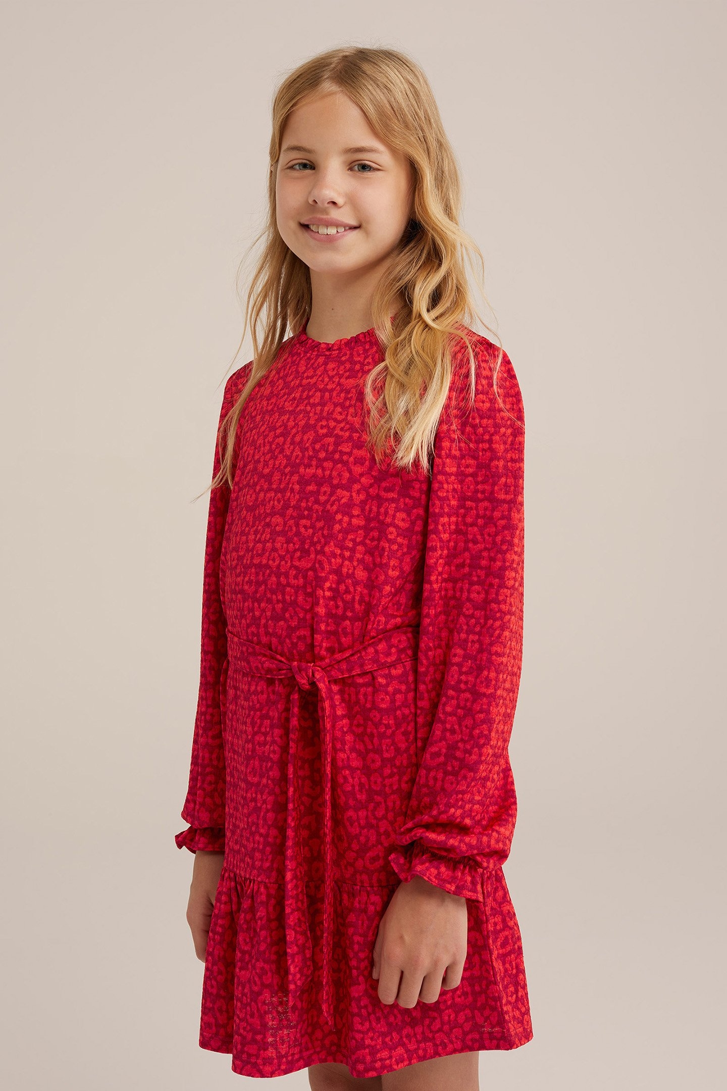 DRESS MID LENGTH BRIGHT RED 1