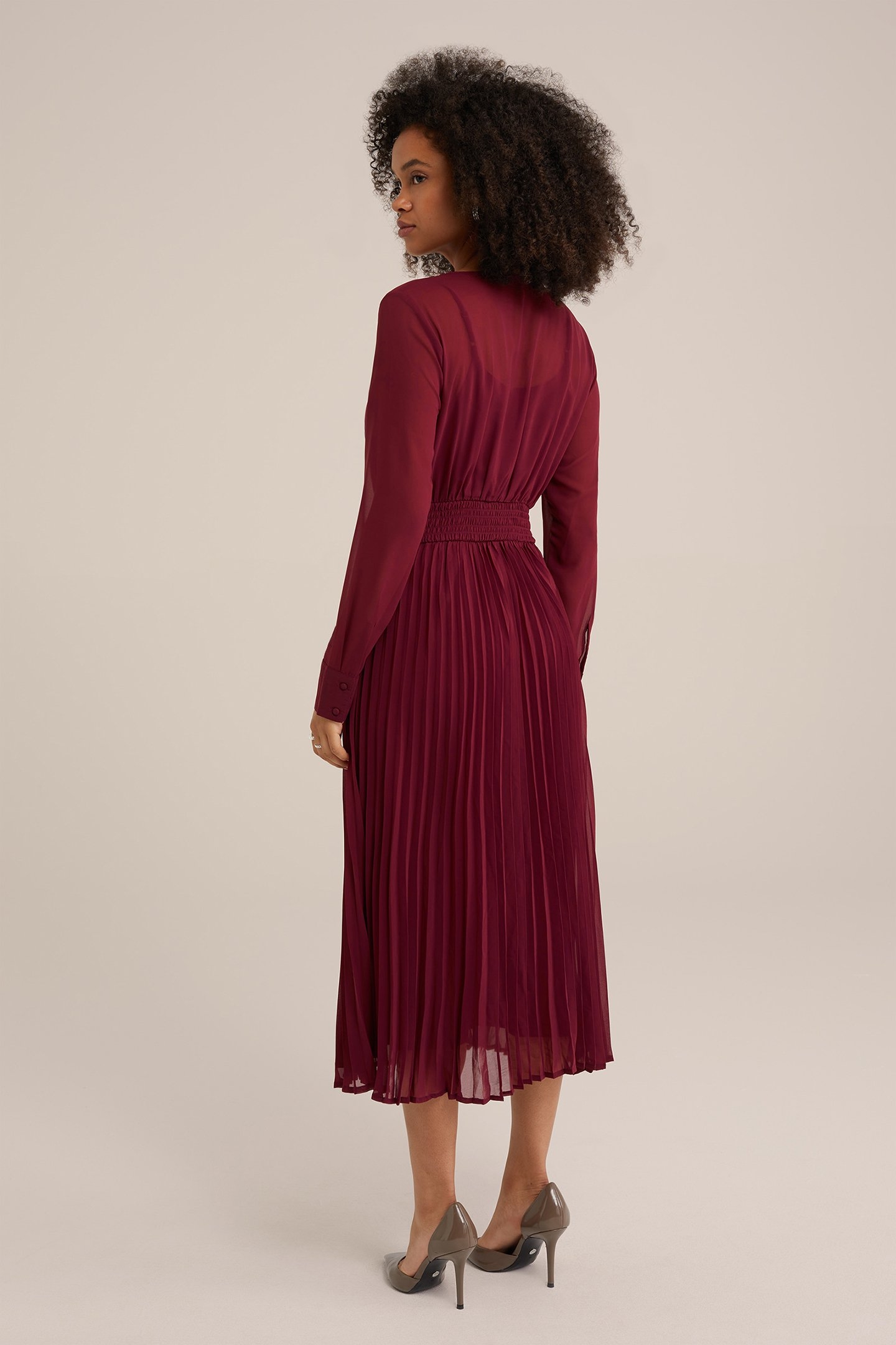 DRESS MID LENGTH VINTAGE RED 2