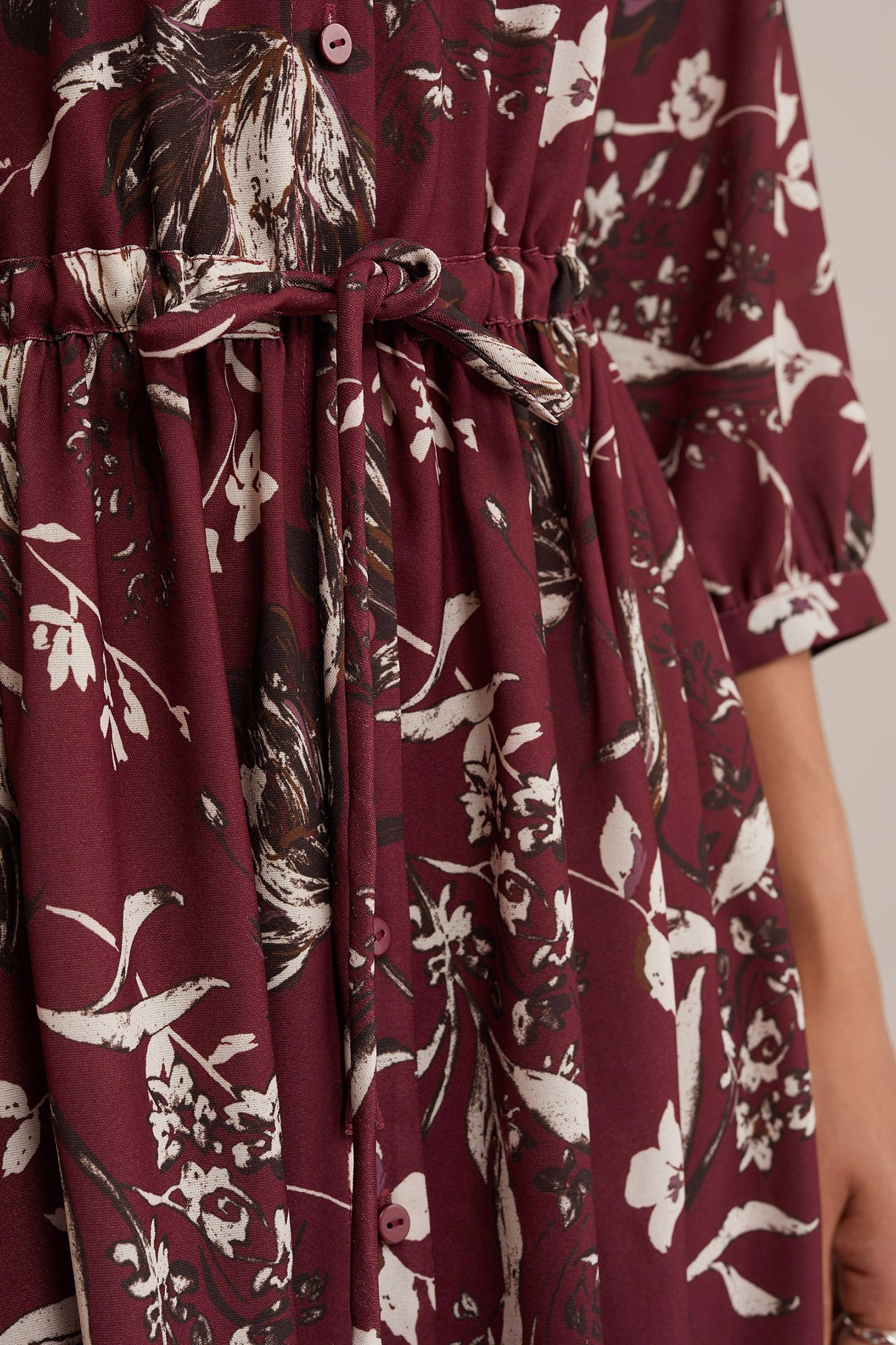 DRESS MID LENGTH BURGUNDY RED 6