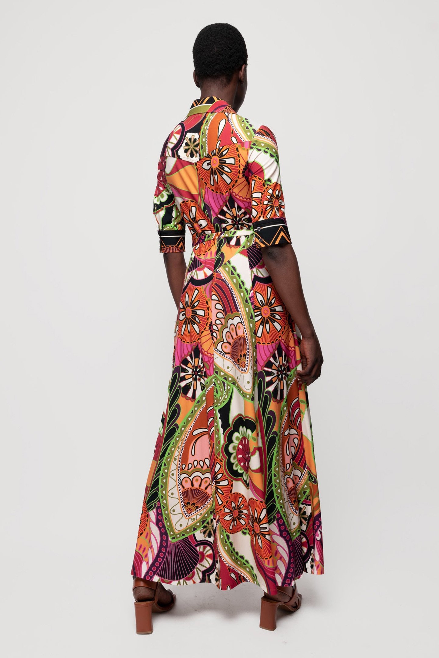 FLOWY FUN DRESS LIMELIGHT/BROWN/VIOLET 2