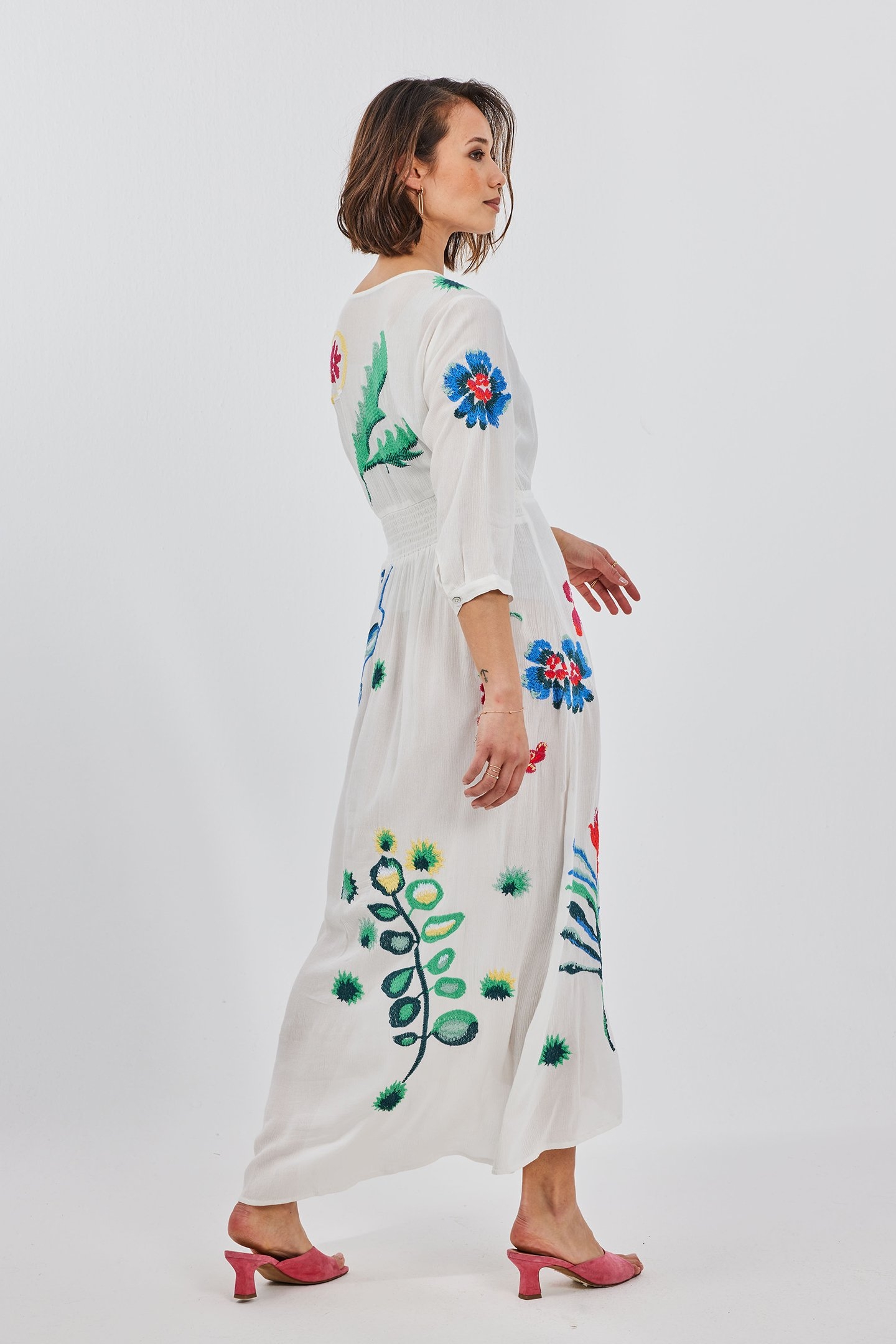 MAXI DRESS BOTANIC SPICE EMBRO OFFWHITE WITH BOTANIC SPICE E 2