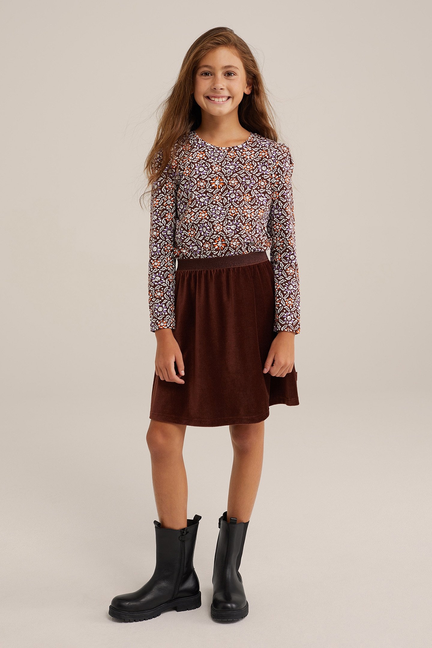 DRESS MID LENGTH BROWN 2