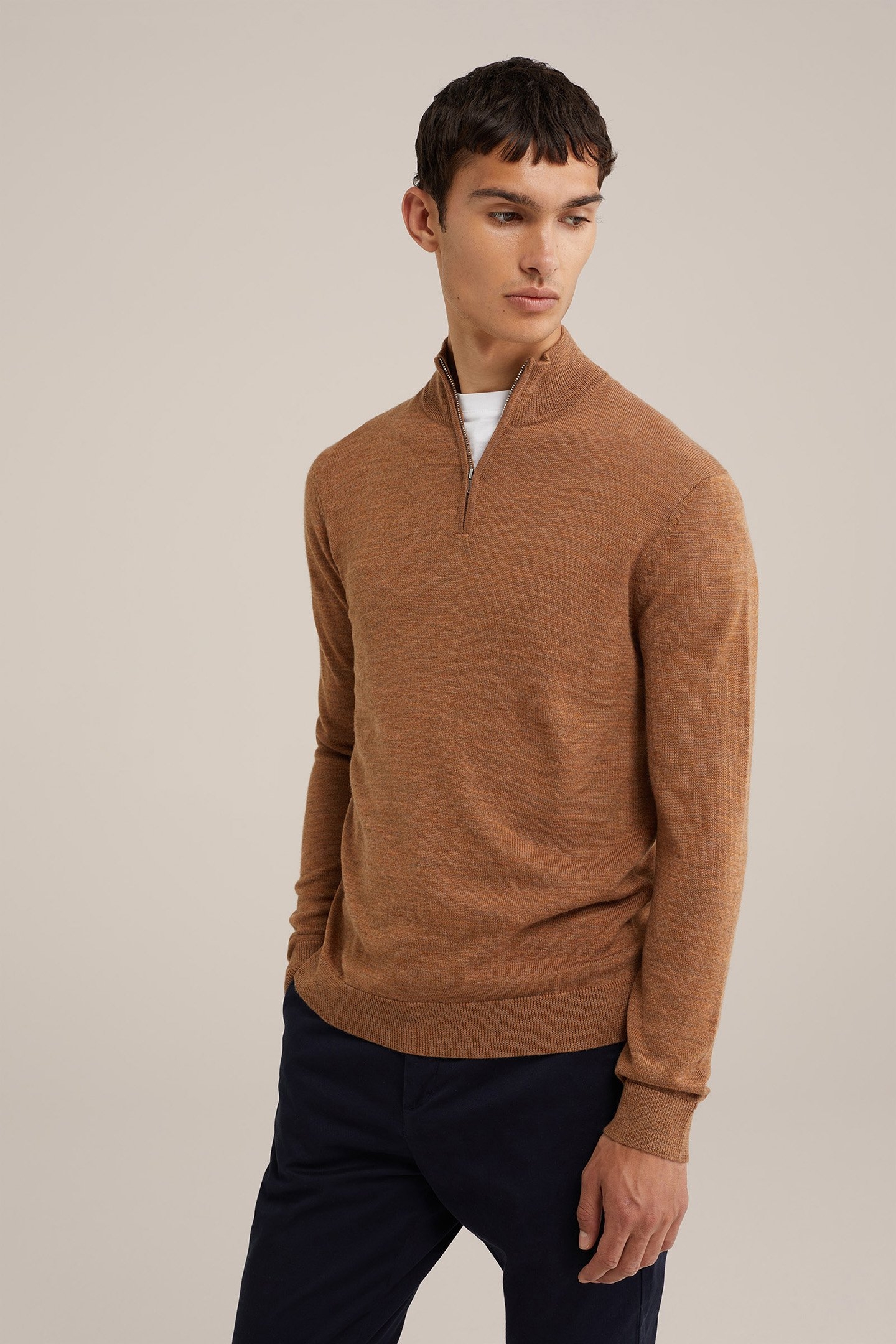 HALFWAY ZIPPER CINNAMON BROWN 1