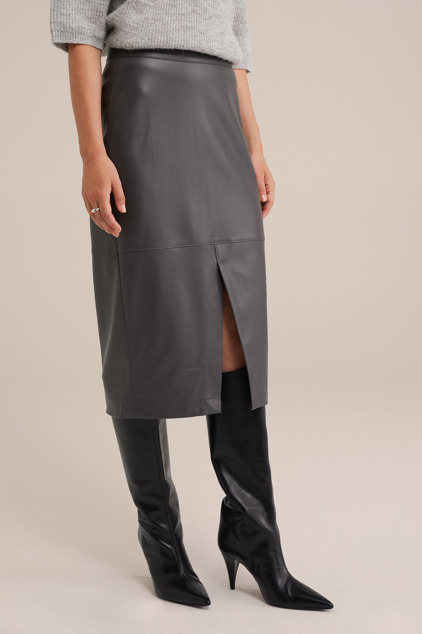 SKIRT PENCIL DARK GREY 1