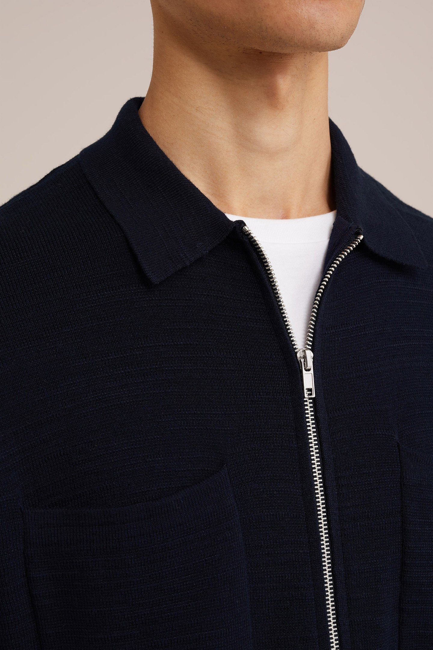 CARDIGAN WITH ZIPPER DARK BLUE 5