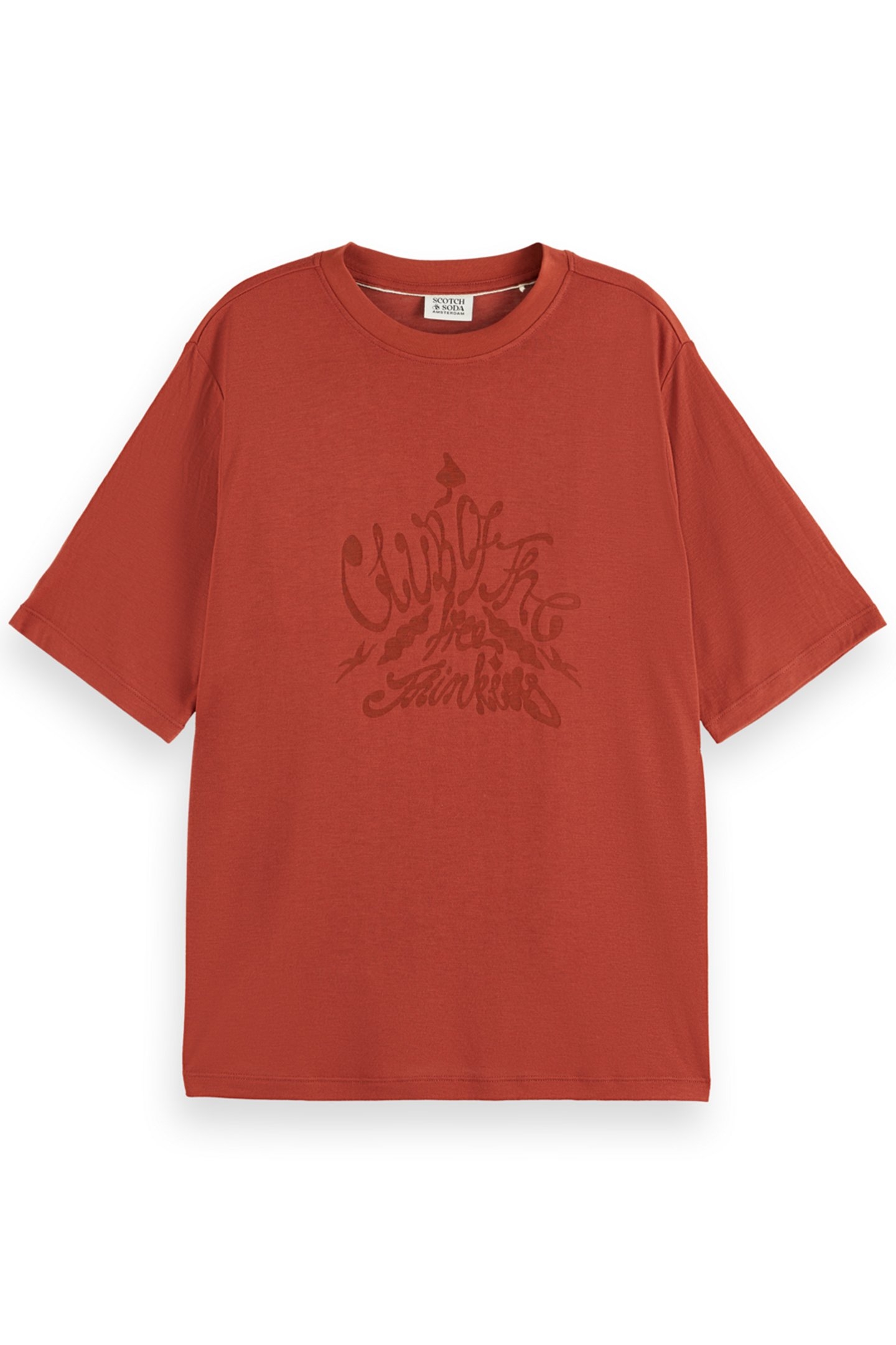 BURN OUT ARTWORK RELAXED FIT T-SHIRT RUST 1